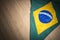 Brazil Pennant Flag on Rustic Natural Background