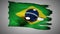 Brazil perforated, burned, grunge waving flag loop alpha