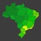Brazil population heat map as color density illustration