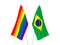 Brazil and Rainbow gay pride flags