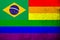 Brazil Rainbow LGBT pride flag.