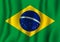 Brazil realistic waving flag vector illustration. National count