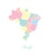 Brazil region map: colorful with white outline.