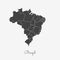 Brazil region map: grey outline on white.