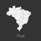 Brazil region map: white outline on grey.