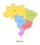 Brazil regions, vector geography background