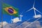 Brazil renewable energy, wind and solar energy concept with windmills and solar panels - renewable energy - industrial