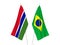 Brazil and Republic of Gambia flags