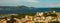 Brazil, Rio de Janeiro, Santa Teresa Neighbourhood. Top view of the city from the Ruins of the house Laurinda