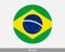 Brazil Round Circle Flag. Brazilian Circular Button Banner Icon. EPS Vector