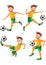 Brazil soccer player cartoon character posing