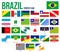 Brazil States Flag Collection Vector Illustration in Official Colors And Proportion