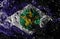 Brazil states - Mato Grosso smoky mystical flag on the old dirty wall background