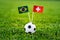 Brazil - Switzerland, Group E, Sunday, 17. June, Football, World Cup, Russia 2018, National Flags on green grass, white football b