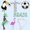 Brazil symbols vector illustration