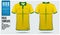 Brazil Team Polo t-shirt sport template design for soccer jersey, football kit or sportswear. Classic collar sport uniform.