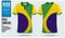 Brazil Team Polo t-shirt sport template design for soccer jersey, football kit or sportwear. Classic collar sport uniform.