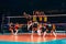 Brazil v. Belgium - Belgium player smashes on the Brazilian defense  at Women volleyball championship 2022 at Ahoy arena Rotterdam