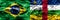 Brazil vs Central African Republic smoke flags placed side by si