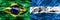 Brazil vs Honduras smoke flags placed side by side