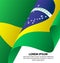 Brazil Waving Flag Background
