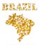 Brazil word and country map shaped with corn seeds