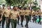 Brazilian army soldiers parade during independence day in Brazil