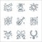 brazilian carnival line icons. linear set. quality vector line set such as necklace, spotlight, wine, music, guitar, sunflower,