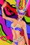 Brazilian carnival woman. Samba Dancer. Vector