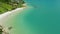 Brazilian coastline with beaches and turquoise ocean in Florianopolis. Aerial view