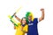 Brazilian couple supporters