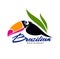 Brazilian cuisine restaurant icon with toucan bird