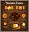 Brazilian cuisine vector Brazil meals cartoon menu