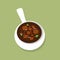 Brazilian Feijoada Stew - Hearty Brazilian Feijoada Stew with Beans and Sausage Vector Illustration