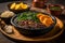 Brazilian Feijoada: A Traditional Dish of Black Beans and Meat, Generative AI