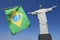 Brazilian Flag at Corcovado Rio de Janeiro