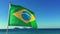 Brazilian Flag Flying Rio de Janeiro Brazil