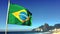 Brazilian Flag Flying Rio de Janeiro Brazil
