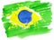 Brazilian flag made of colorful splashes