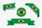 Brazilian flag stickers and labels. Vector illustration.