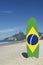 Brazilian Flag Surfboard Ipanema Beach Rio de Janeiro Brazil