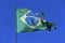 Brazilian flag torn in strong wind