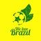 Brazilian football retro grunge poster,