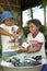 Brazilian girls are washing clothes by hand