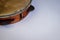 Brazilian leather skin tambourine isolated on white background
