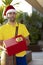 Brazilian mailman dressed as Santa Claus