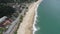 Brazilian Maresias beach landmark. Tropical summer beach.