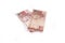 Brazilian money isolated on white background. Bills called Reais Real.