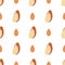 Brazilian nut and Almond. Vector seamless pattern