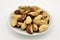 Brazilian nuts on plate
